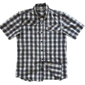 Carhartt Force Shirt Button Front Relaxed Fit Plaid Mens Med